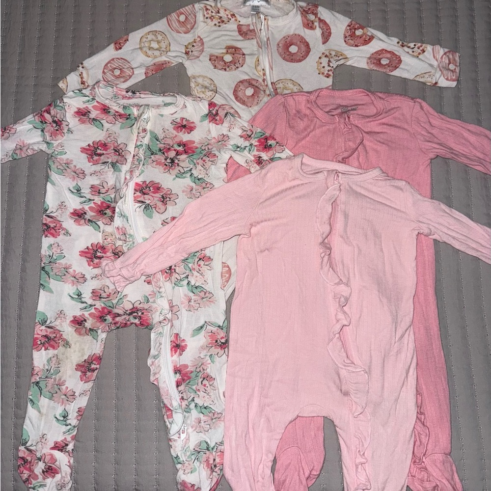 Floral and Pink Kids One Piece Set